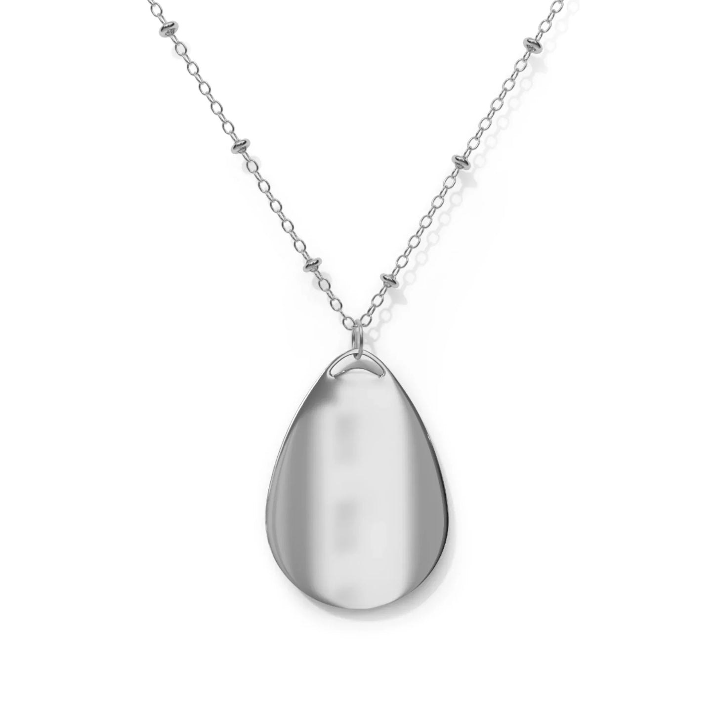 Oval Pendant Necklace - Swan & Moon 'Intuition' Floral Charm